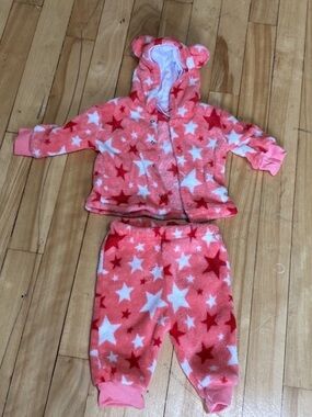Girls Star Fleece Hoodie &  Sweatpamts Swearsuit Set !!! Babies 6-9 months